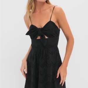 Tuckernuck Tie Front Black Eyelet Dress